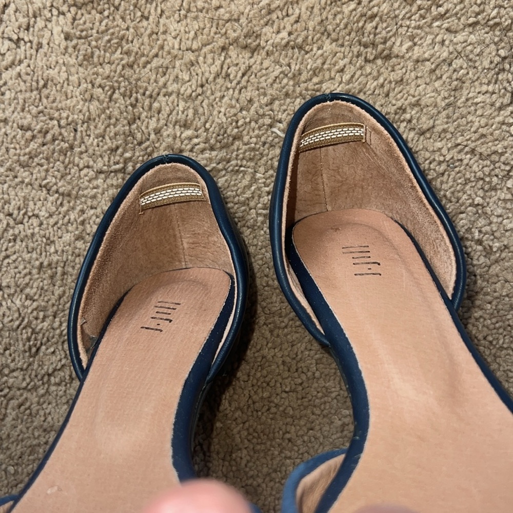 J. Jill Lynne Slingback Ballet Flats, Navy Suede/ Leather [Size 6.5] - Picture 4 of 9